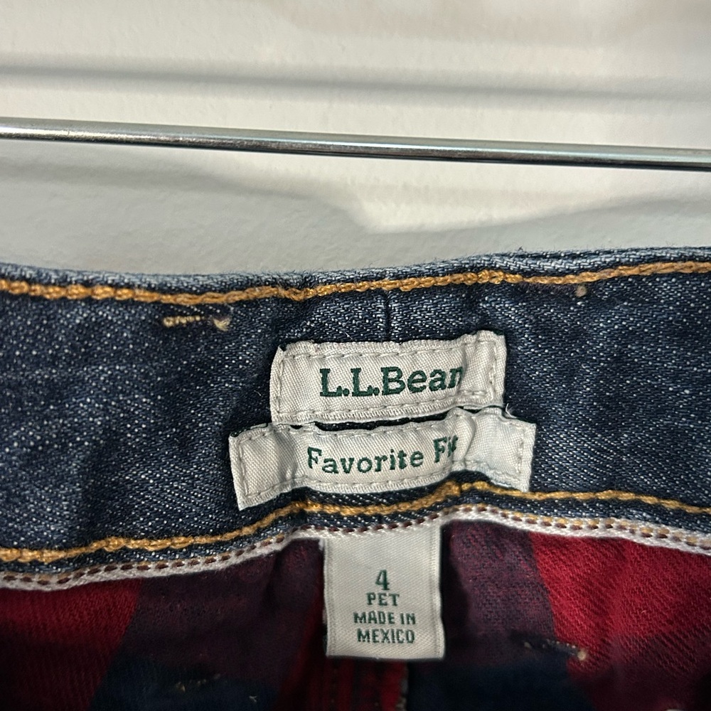 L.L. Bean Dark Blue Flannel-lined Jeans - Picture 3 of 4